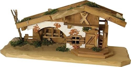 FADEDA Stall Tauplitz/Höhe:13 cm/handbemalt/detailgetreue Krippen Figuren - Weihnachten Tisch Dekoration Krippe Zubehör