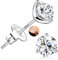 Sllaiss Ohrstecker Ohrringe Silber 925 Damen AAAAA+ Zirkonia Ohrstecker Sterling Silber Ohrstecker für Frauen Weißvergoldet Zirkonia Knorpel Ohrringe Silber 6MM