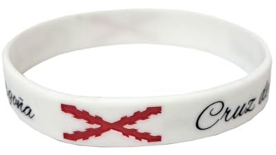 Tiendas LGP - Pulsera de Goma de Silicona con diseño de Bandera de Borgoña, Blanca.