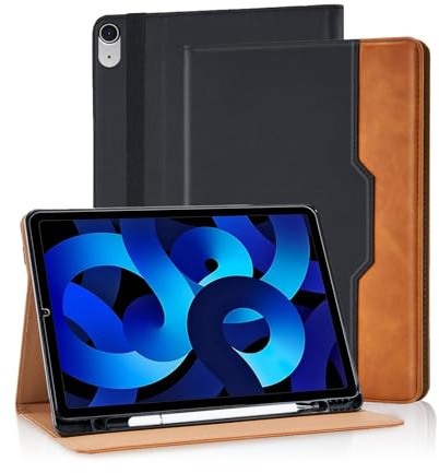 Vkooer Hülle für iPad Air 11 Zoll M4/M3/M2 (2026/2025/2024) mit Stifthalter, iPad Air 5./4. Generation (2022/2020) 10.9 Zoll Premium Material Segeltuch Schutzhülle Tasche Cover Case-