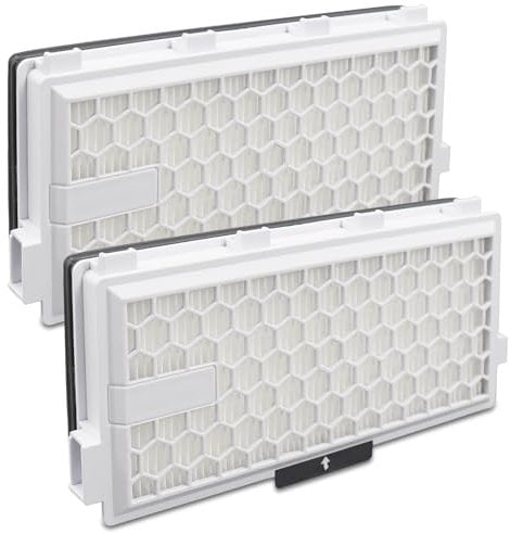 Laukowind 2 Sätze Ersatzfilter Kompatibel mit Miele Staubsauger Filter, Air Clean Filters für Miele S8340 Filter S8360 S4000 Serie Compact C1 C2 Complete C2 C3, 2 HEPA Airclean Plus 50 Filters Weiße