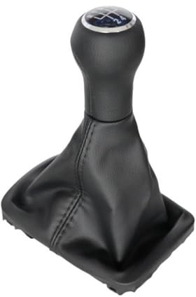 Schaltknauf Für VW Für Beetle 1998-2010 5 Gang Schwarz Grau Beige Auto Schaltknauf Kragen Gamasche Boot Abdeckung Fall Auto Accessicess Schaltknauf Knauf(Color:Black)