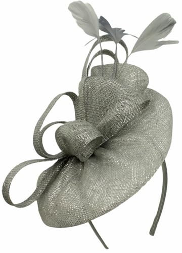 Aurora Collection Aliceband Mini Disc Fascinator in Silber, Größe:One Size