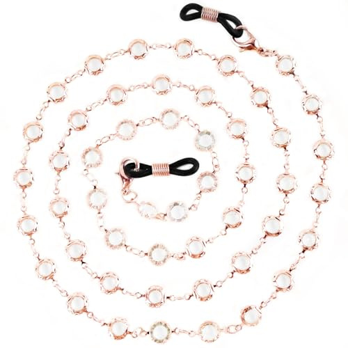 BILIONE Crystal Beaded Eyeglasses Chain for Women and Girls, Eye Glasses Holders Around Neck, Sunglass Holder Strap