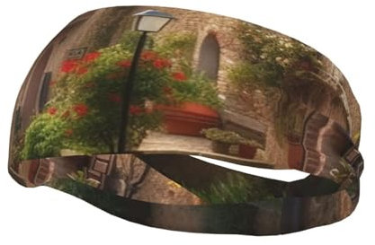 Sport-Stirnbänder für Männer und Frauen, feuchtigkeitsableitende Schweißbänder, Italien, toskanisches Stirnband, weiches, breites Haarband zum Laufen, athletisches Handtuch-Stirnband