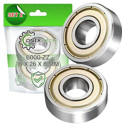 2 Stück Universal Kugellager 6000 ZZ 10 x 26 x 8 mm mit Originalcode 481252028101 90387226 aus Starkem Stahl - ONIX TECH