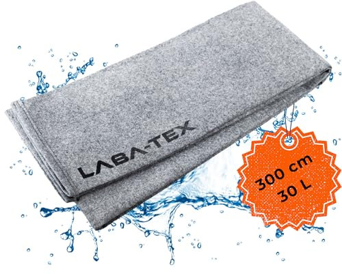 LABA-TEX Hochwasserschutz Wassersperre – Einweg Wasseraktivierte Flut-Barriere für Türen, Keller & Fenster (Grau, 30 Liter - 1 Stück)