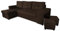 NAWSTOL - Ecksofa Couch Leon mit Schlaffunktion und Bettkasten - Modern Sofa für Wohnzimmer - Links/rechts montierbar (Dunkelbraun)