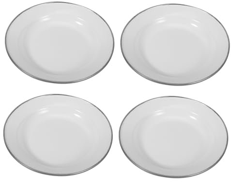 PRETYZOOM Juego de 4 Platos Esmaltados Rústicos de 18 Cm para Servir Almacenar Y Usar Como Decoración