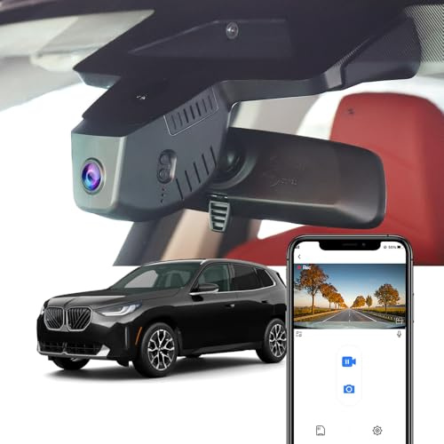 Fitcamx Dashcam 4K Kompatibel mit 2025 2026 BMW X3 30 M50 (G45), OEM Factory Look, Autokamera 2160P Video WiFi, G-Sensor, Loop-Aufnahme, WDR Dash Camera Auto, Night Vision, Plug & Play, mit 64GB Karte