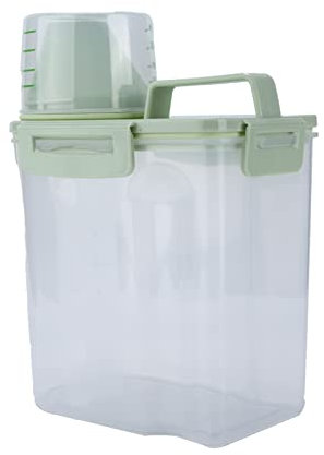 KIMISS Airtight Pet Food Storage Container for Dog & Cat - 4L Sealed Dry Food Bin with Measuring Cup and Pour Spout, Ideal for Small Dogs, Cats, Birds & Turtles, Moisture-Proof &
