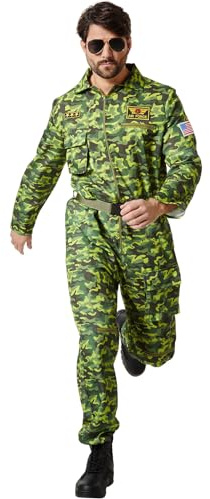 dressforfun® Men's Fancy Dress Costume - Air Force Pilot - Camouflage 901043