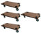 Mega Deal 4X Profi Transportroller mit 4 Rollen | HxBxT 11,5x30x60 cm | Traglast 200kg | Sperrholzplatte | Braun | Möbelroller Rollbrett Transporthilfe Rollwagen Roller