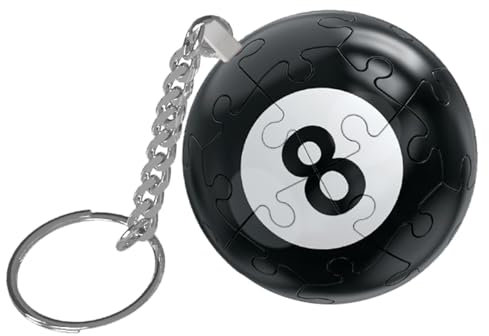 3D -Sphere -Puzzle - Schwarz 8 Ball 3D Jigsaw Puzzle | Sphere Schlüsselbundspielzeug, Für Billard -Enthusiasten, Hirnteaser -Puzzle Für Kinder Und Erwachsene, Lustige Bag -Anhänger, Kreativ