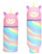 Augesak Federmäppchen Mädchen, 2-in-1 Kawaii Federmäppchen Einhorn, Schulmäppchen aus weichem Silikon, Stifte Mäppchen Mädchen, Cartoon Federmäppchen mit Reißverschluss für Kinder Schulbedarf (Rosa)
