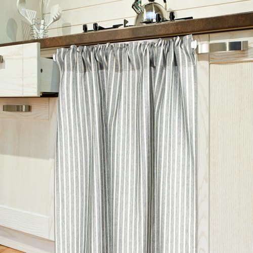 Hahafelt Cabinet Dishwasher Hidden Curtains with Telescopic Rod and Rod Clamp Dishwasher Desk 35 x 39 Inches Curtain for Kitchen Under Sink Washing Machine(Sage Green)