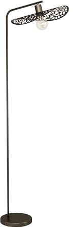 Eglo Arc Floor lamp Swaby, floorlamp for Living Room | standing light for reading, curved lampshade, metal in bronze, E27 socket