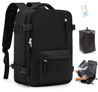 SZLX Vakuum Rucksack mit pumpe Ryanair Handgepäck 40x30x20 Damen Wizzair Handgepäck 40x30x20 Vakuum Reiserucksack mit pumpe Easyjet Wasserdicht Herren für 14-Zoll-Laptops mit Schuhfach