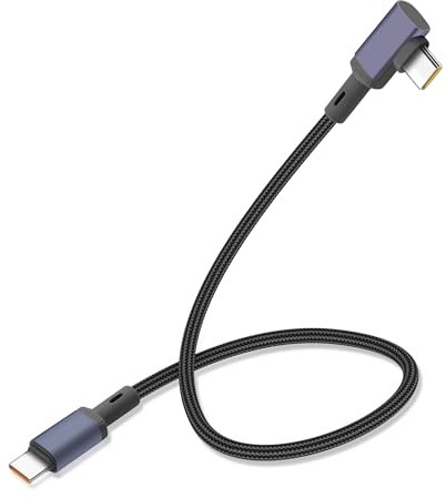 JSADZKJ Right Angle USB C Cable Fast Charging PD 100W Type C Fast Charging Cord 1.6ft 90 Degree USB-C to USB-C Braided Cable for Phone 16/15 Series,Galaxy S24/23/22,Laptop,Tablet,Power Bank,Car