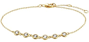 Julie Julsen JJBR34140-2G Damen Armband Sterling-Silber 925 Gold weiß Zirkonia 19 cm