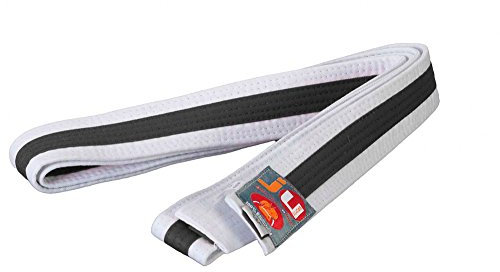 Ju-Sports Budogürtel - weiß/schwarz/weiß, Baumwolle I Kampfsport Gürtel Für Budo-Sportarten, Judo, Karate uvm. I Ca. 4 cm breiter Martial Arts Gürtel I 200 cm