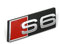Audi 4F0853736F2ZZ Schriftzug S6 Kühlergrill Emblem Logo, chrom/rot/schwarz