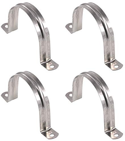 Keadic 30Pcs M80 Two Hole Strap U Bracket Tube Strap Tension Clips Stainless Steel Heavy Duty Rigid Pipe Strap Clamp, for Pipe Fixing on Various Surfaces and Support Structures