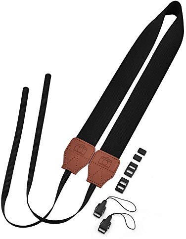 EBTOOLS Bandoulière longue pour appareil photo - Sangle universelle - 1 cm de large - Tissu polyester coloré - Épaule - Cou - Sangle de caméra