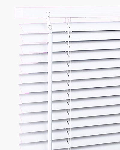 PVC Window Venetian Blind Blinds Easy Fit Privacy Curtains Trimmable Fittings Windows Treatment Shutters Twist Open Close Fittings are Included(White-PVC, 90 x 213 cm)