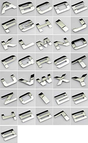 NEWLOPO Selbstklebende 3D-Metall-Buchstaben, Zahlen, Schilder, Emblem, Abzeichen, Aufkleber, Aufkleber (K)