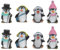 NUOBESTY Mini Pinguin Figur Tier Sammlung Spielset Zeichen Spielzeug Micro Landschaft Ornament DIY Schlüsselbund Anhänger für Bonsai Mini Garten 8 Stücke
