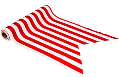 Artifetes Tischläufer Pirat, Stoff, 28 cm x 5 m, Rot / Weiß