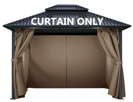 COWVIE 4-Panel-Seitenwände, 3 x 4 m, Ersatz-Sichtschutzvorhänge für Hardtop-Pavillon und Überdachung (nur Vorhang)