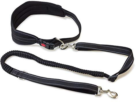 ARQUIVET Gürtel mit Canicross-Leine, Hundeleine für Freisprecheinrichtung, Laufleine für Hunde, reflektierend, elastisch, Größe M (1,20-1,50 m/25 mm)