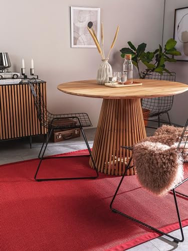 benuta Nest Sisal Naturfaser Teppich Sana - Rot 140x200 cm - Robuster Teppich für Esszimmer & Wohnzimmer - 100% Sisal Naturfaser - Zeitloses Design