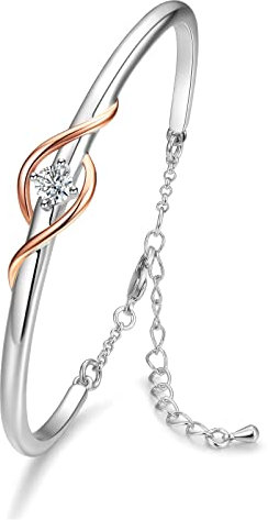 Praelinos Wächter der Liebe Armband Weiß Gold Plattiert Schmuck für Frauen Armband 5A Cubic Zirkonia Weihnachten Valentinstag Jubiläum Geburtstag Geschenke für Frauen Mama Mädchen Freundin ihr