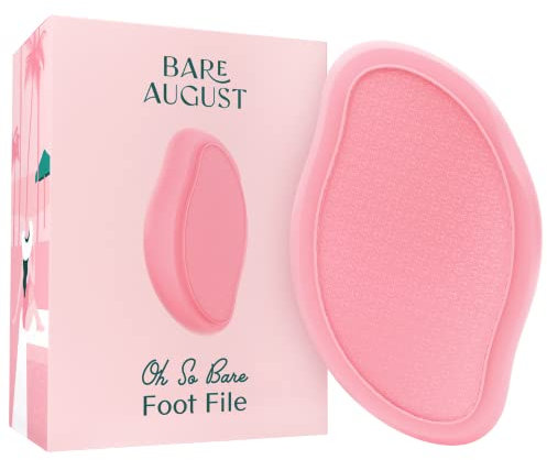 Bare August Glass Foot File Callus Remover- Heel Scraper & in Shower Foot Scrubber Dead Skin Remover - Pedicure Foot Buffer for Soft Feet
