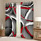 feelingyou Rot Grau Fenstervorhang 245x140cm,Moderne Zusammenfassung Vorhänge für Jungen Mädchen Gedrucktes,Retro-Kreis-Mode Gardine 2er-Set Fenster Vorhänge