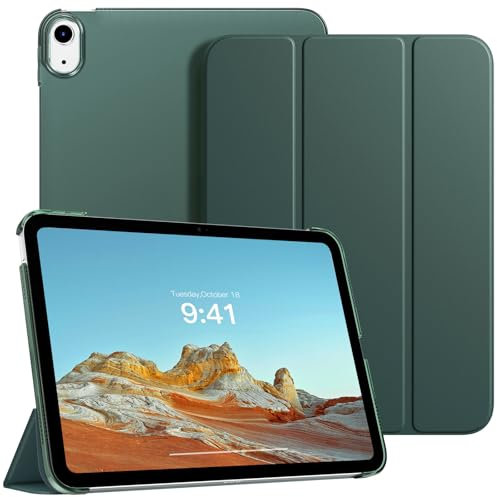 TiMOVO Cover Custodia Compatibile con iPad (A16) 11 Generazione 11 Pollici 2025/iPad 10 Generazione 10,9 2022, Retro in PC Rigido Semi-Trasparente, Auto Sveglia/Sonno, Verde Scuro