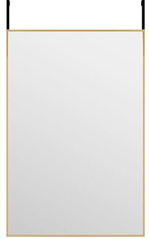 vidaXL Aluminium Framed Door Mirror in Gold, Decorative Wall Hanging Reflect Glass, Size 40x60 cm for Living Room or Bedroom Decor.
