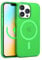 FELONY CASE - Stylish Neon Green Crystal Clear Phone Cover for iPhone 12/12 Pro - Compatible with MagSafe - 360° Shockproof Protective Cases
