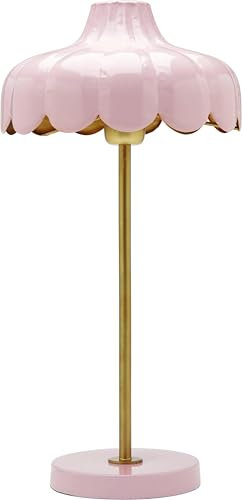 PR Home Wells Tischleuchte, Blumen-Design in Rosa & Gold, E27, 24x50 cm Skandinavische Blumenlampe für stilvolles Zuhause | Perfekte Akzentbeleuchtung für Wohnzimmer, Schlafzimmer, Büro.