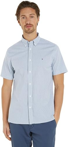 Tommy Hilfiger Chemise Homme Chemise Casual, Bleu (Faded Indigo/Multi), M
