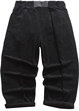 rtdgcv Lack Hose Herren Männliche Herbst- und Winter-warme lose Hosen-beiläufige Normallack-Taschen-breite Bein-Hosen-Art- und Weisedicke Hosen Hose Classic Herren (Black, XXXXL)