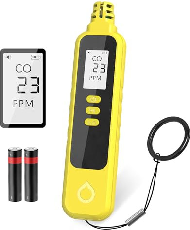 Carbon Monoxide Detectors, Portable CO Detector Battery Powered, Handheld Carbon Monoxide Monitor Alarm Detector with LCD Display for Home/Outdoor/Travel (Batteries Included)