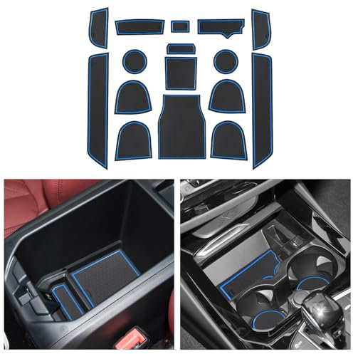 CDEFG Kompatibel mit BMW X3 G01 X4 G02 iX3 2019-2023 2024, Gummimatten Mittelkonsole Antirutschmatten rutschfest Becherhalter Gummi Matte Armlehne X3 X4 iX3 2024 Elektronische Zubehör (Blau)
