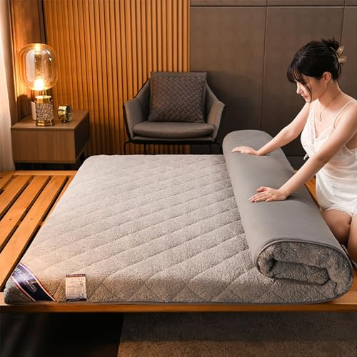 ALSUP Klappmatratze Futon Folding Nicht-Slip Anti-Bakterielle Sitzkissen 8Cm Dicke Faltmatratze Schlafmatte Rollmatratze Bodenliege Gästematratze,002,120 * 200cm
