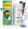 Pawfly 9 in 1 Aquarium Test Strips 100 Strip Fish Tank Testing Strips for pH Chlorine Nitrate Nitrite Carbonate Hardness Total Alkalinity Iron Copper Water Monitoring Kit with Test Tube Thermometer