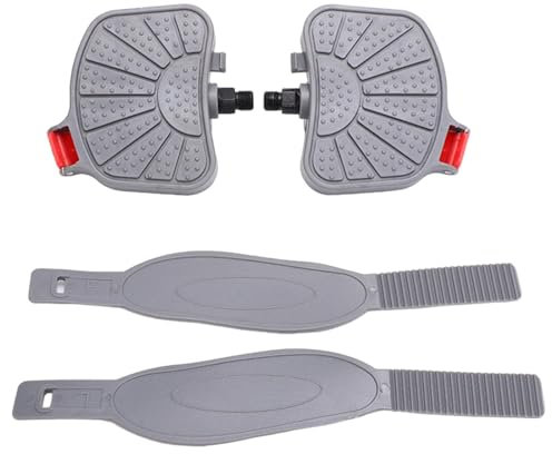 Dickly 1 Paar Heimtrainer-Pedale, Teile, abgedichtetes Lager, Ersatz, verstellbare Riemen für Fitness-Bikes, Heim-Fitnessstudios, Indoor-Cycling, 0.56-Zoll-