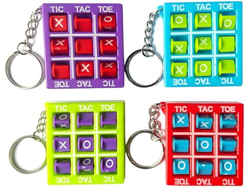 YIUWOD 4er-Pack Coole SchlüSselanhäNger - SchlüSselanhäNger Cool - Tic Tac Toe Mini - Kann Als Rucksackdekoration,Lernwerkzeug,PäDagogisches Geschenk Verwendet Werden,Geeignet FüR Camping,Wandern